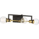 Intention 3 Light 17 inch Warm Brass and Black Vanity Light Wall Light