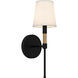 Bayside 1 Light 5 inch Matte Black Wall Sconce Wall Light, Small