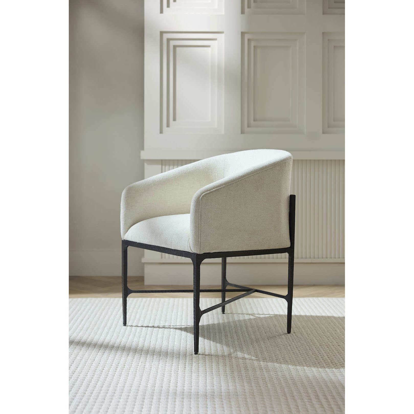 Osbourne Oxford White and Blackened Iron Dining Chair