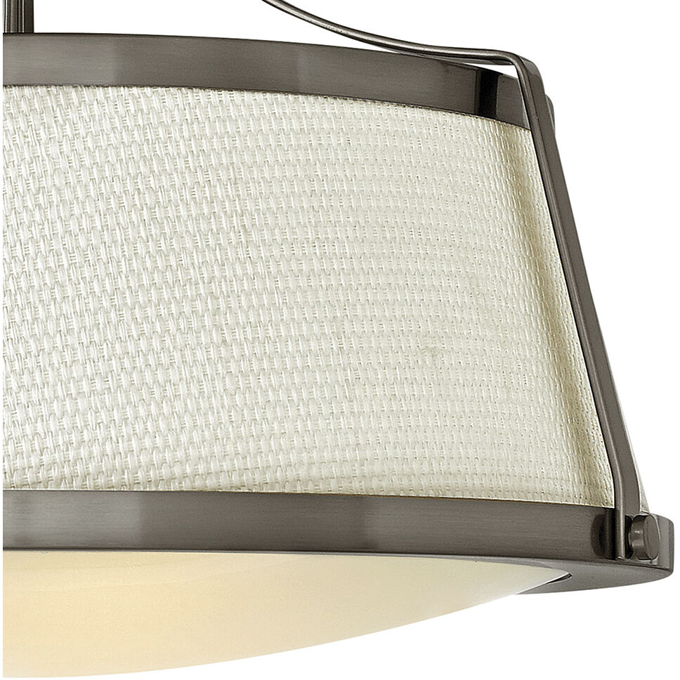 Charlotte 3 Light 20 inch Antique Nickel Indoor Semi-Flush Mount Ceiling Light