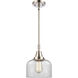 Franklin Restoration X-Large Bell 1 Light 12 inch Polished Nickel Mini Pendant Ceiling Light in Clear Glass