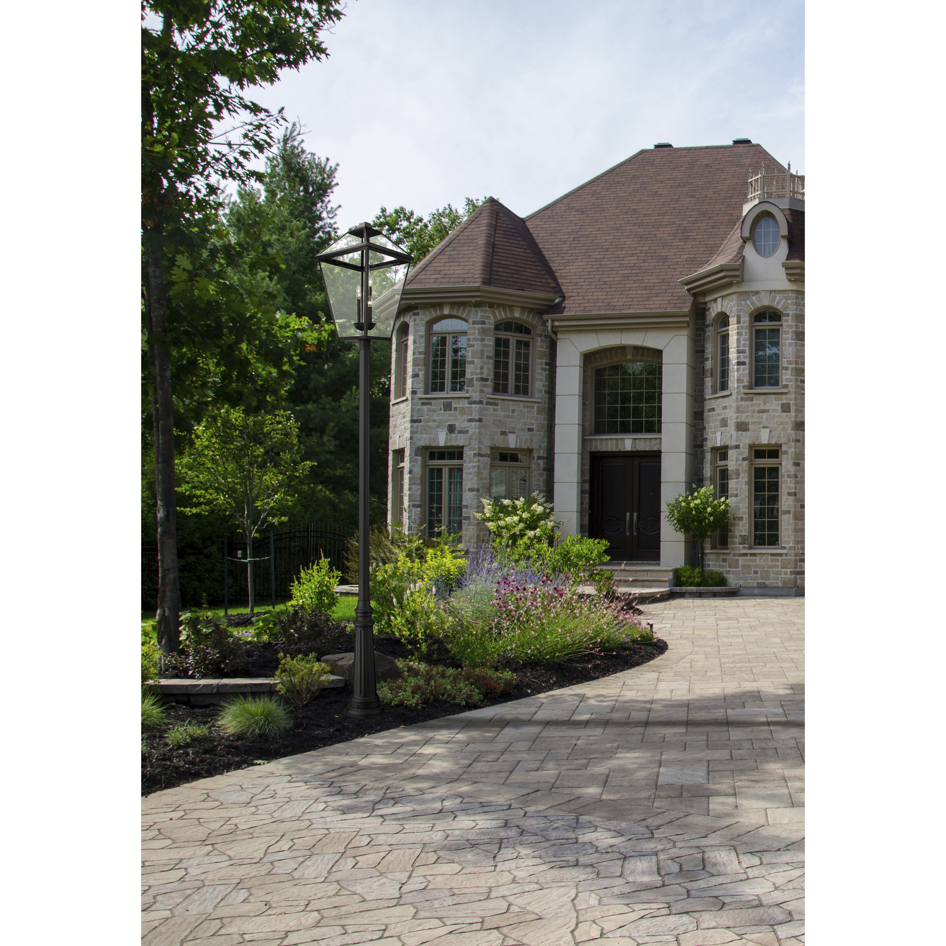 Talbot 4 Light 128.75 inch Black Outdoor Post Mounted Fixture