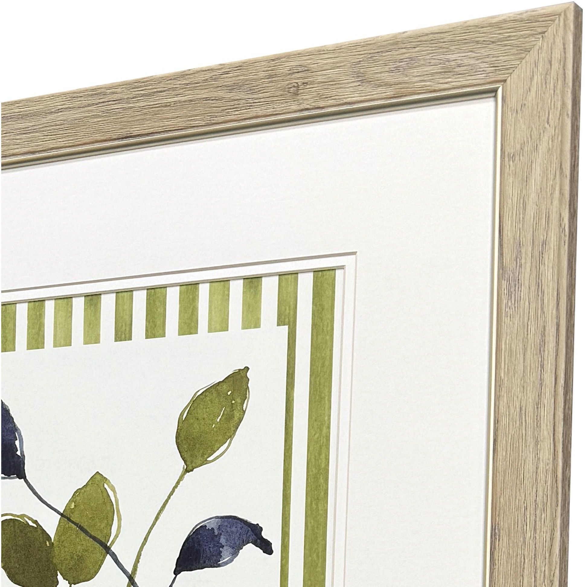 Retreat with Stripes Green and Blue and Multi and Beige Framed Art, Propac