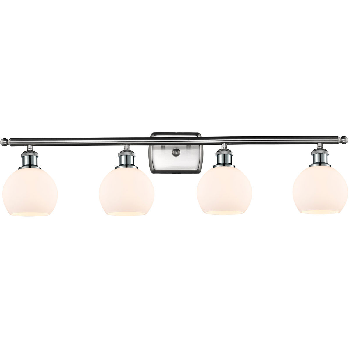 Ballston Athens LED 36 inch Brushed Satin Nickel Bath Vanity Light Wall Light in Matte White Glass
