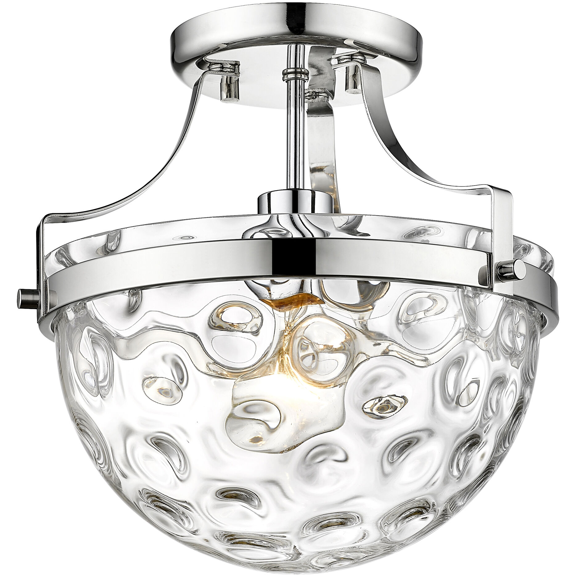 Quinn 1 Light 11 inch Polished Nickel Semi-Flush Ceiling Light
