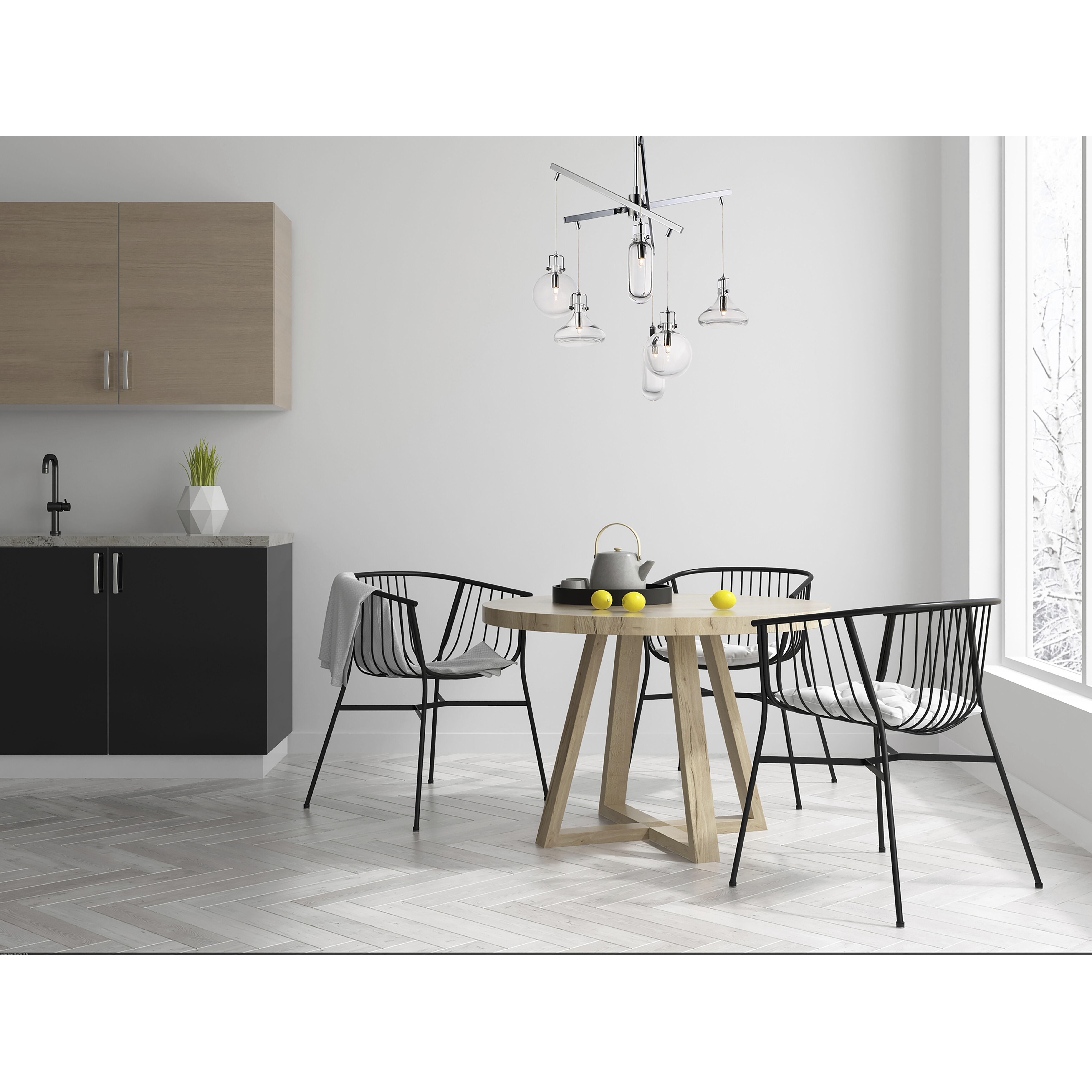 Kem 6 Light 24.5 inch Polished Chrome Multi-Light Pendant Ceiling Light