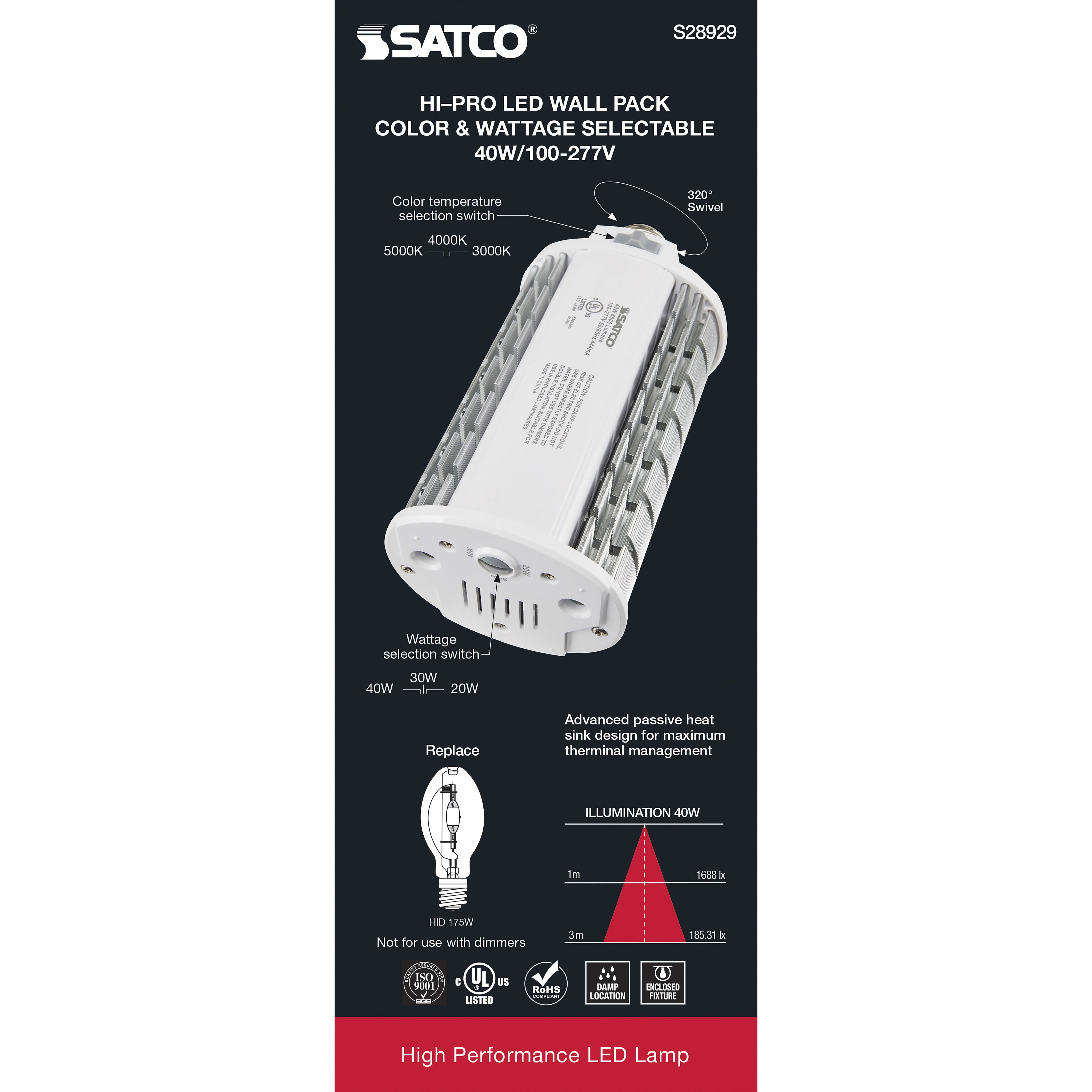 Hi-Pro LED Medium 20.00 watt 3000K HID Replacements