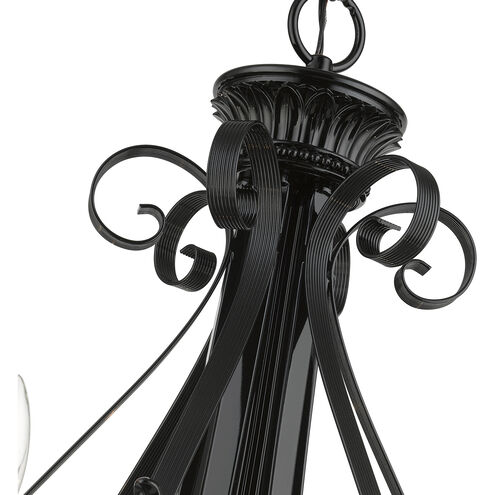 Valencia 6 Light 35 inch Shiny Black Large Chandelier Ceiling Light