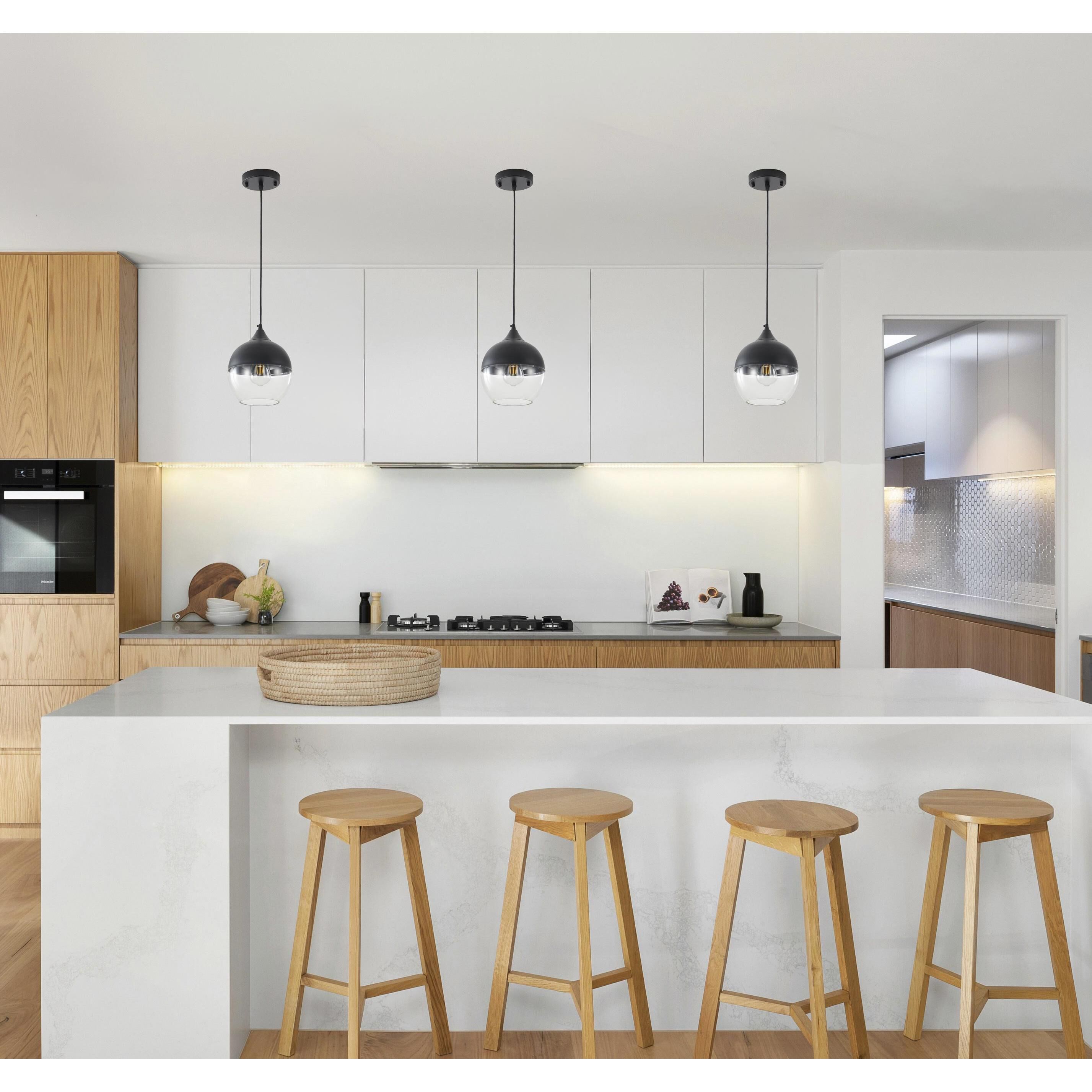 Du Series Pendant Ceiling Light, Round Black