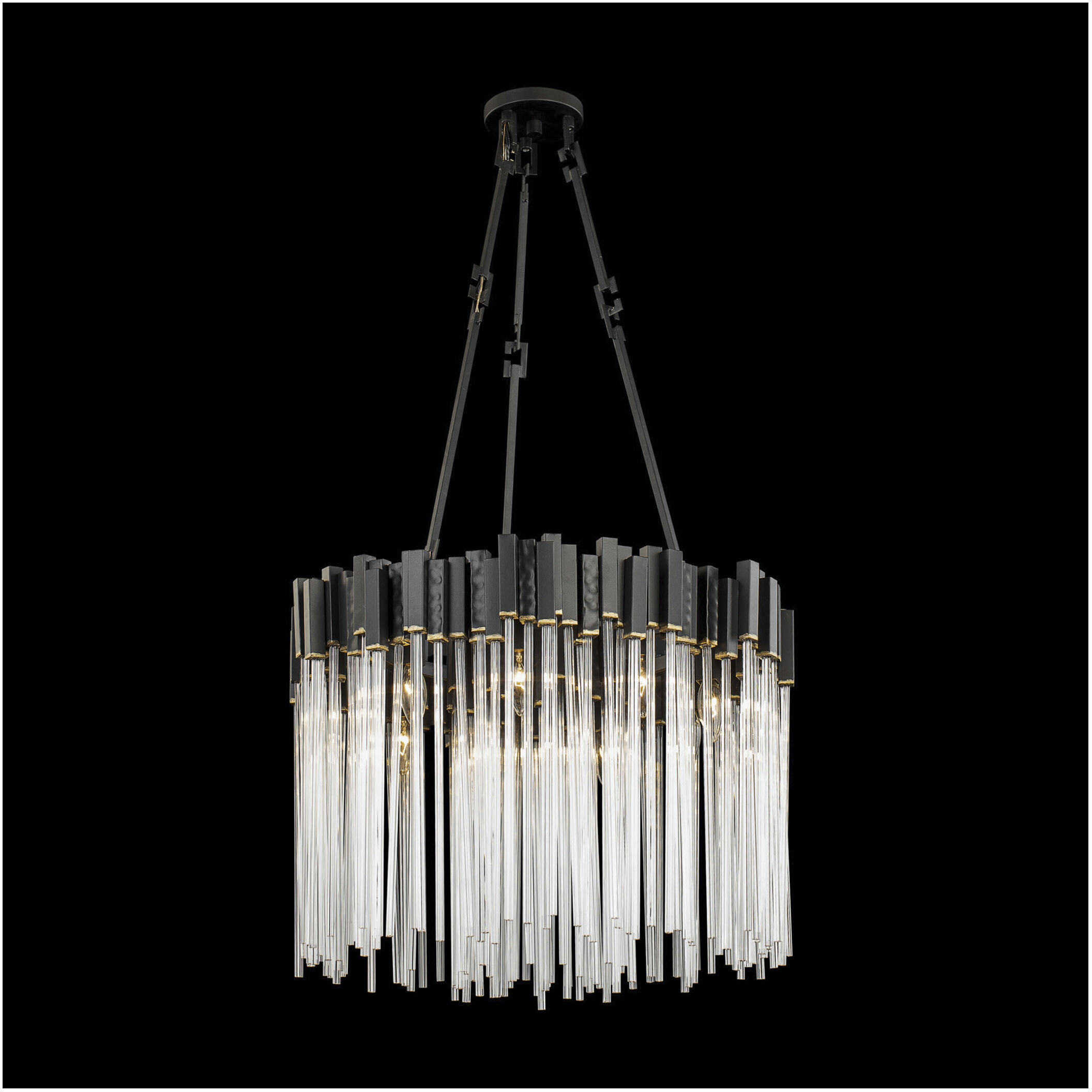 Matrix 9 Light 25 inch Matte Black and French Gold Pendant Ceiling Light