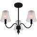McKinney 3 Light 21.75 inch Matte Black Semi-Flush Mount Ceiling Light, Extra Large
