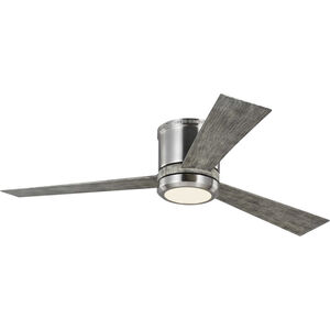 Clarity 52 52 inch Brushed Steel with Light Grey Weathered Oak Blades Ceiling Fan