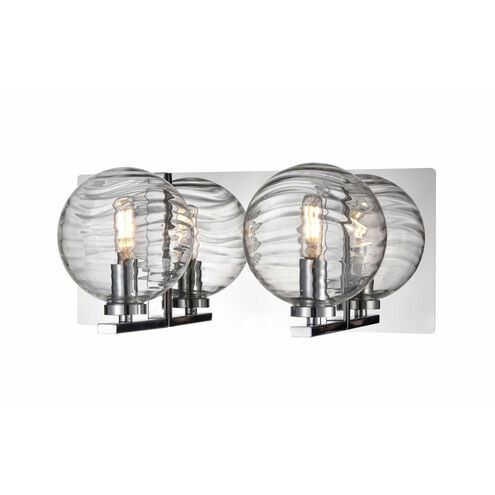 Tropea 2 Light 15 inch Satin Nickel and Graphite Vanity Light Wall Light