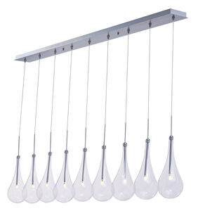 Collier LED 58 inch Polished Chrome Linear Pendant Ceiling Light, item CAN NOT be installed on a sloped ceiling due to canopy