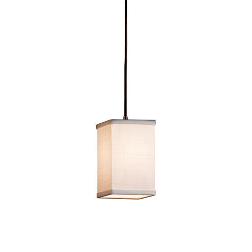 Textile 1 Light 4 inch Matte Black Pendant Ceiling Light in Black Cord, White, Incandescent