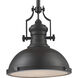 Chadwick 1 Light 13 inch Matte Black Pendant Ceiling Light