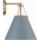 Xavier Bath Sconce Wall Light in Vibrant Gold and Blue