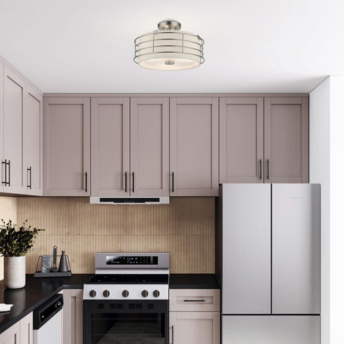 Blanchard 3 Light 15 inch Brushed Nickel Semi Flush Mount Ceiling Light, Large