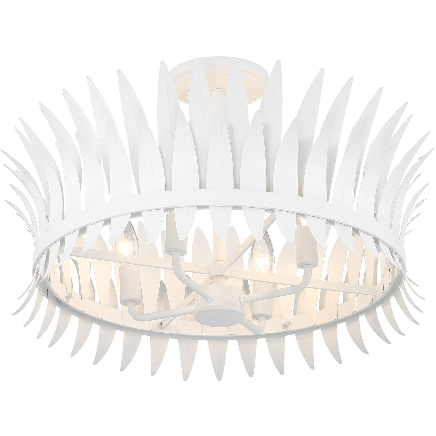 Ensley 4 Light 20 inch Bisque White Semi-Flush Ceiling Light