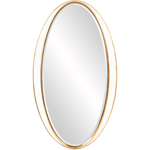 Rania 49 X 28 inch White and Gold Wall Mirror