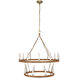 Chapman & Myers Darlana5 LED 39.25 inch Antique-Burnished Brass and Natural Rattan Two Tier Chandelier Ceiling Light, Large