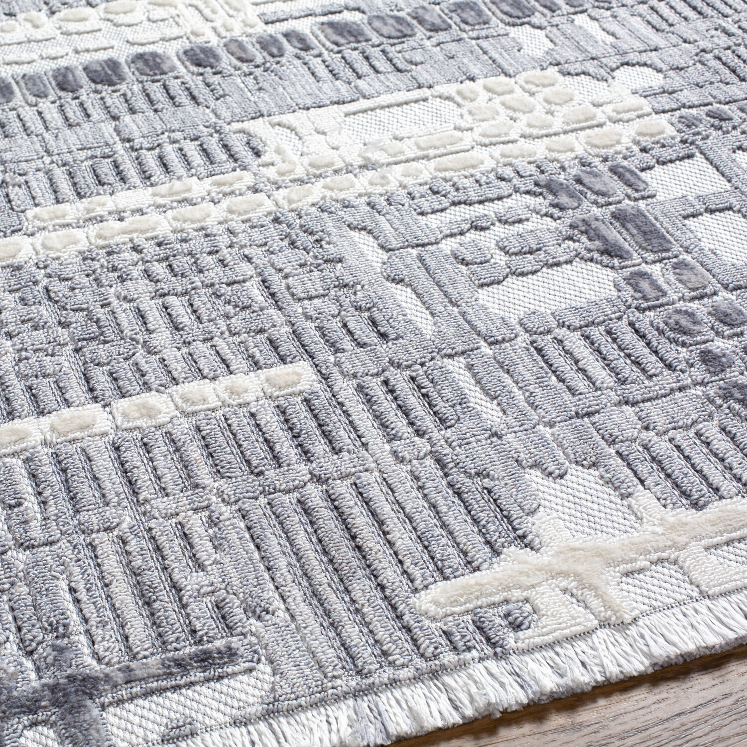 Broadway 108 X 79 inch Light Grey Rug, Rectangle