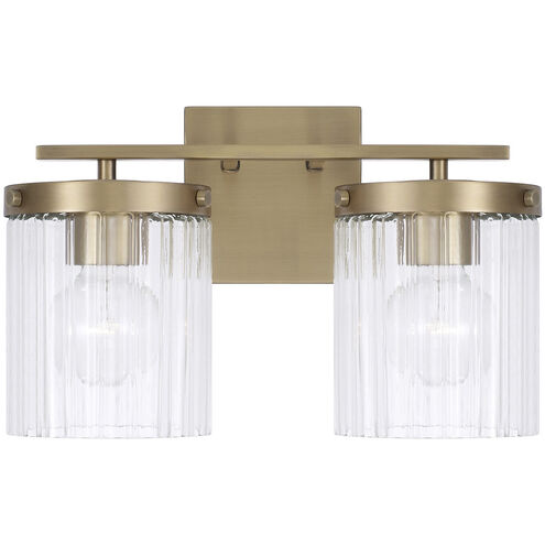 Vaughn 2 Light 14.5 inch Aged Brass Vanity Light Wall Light