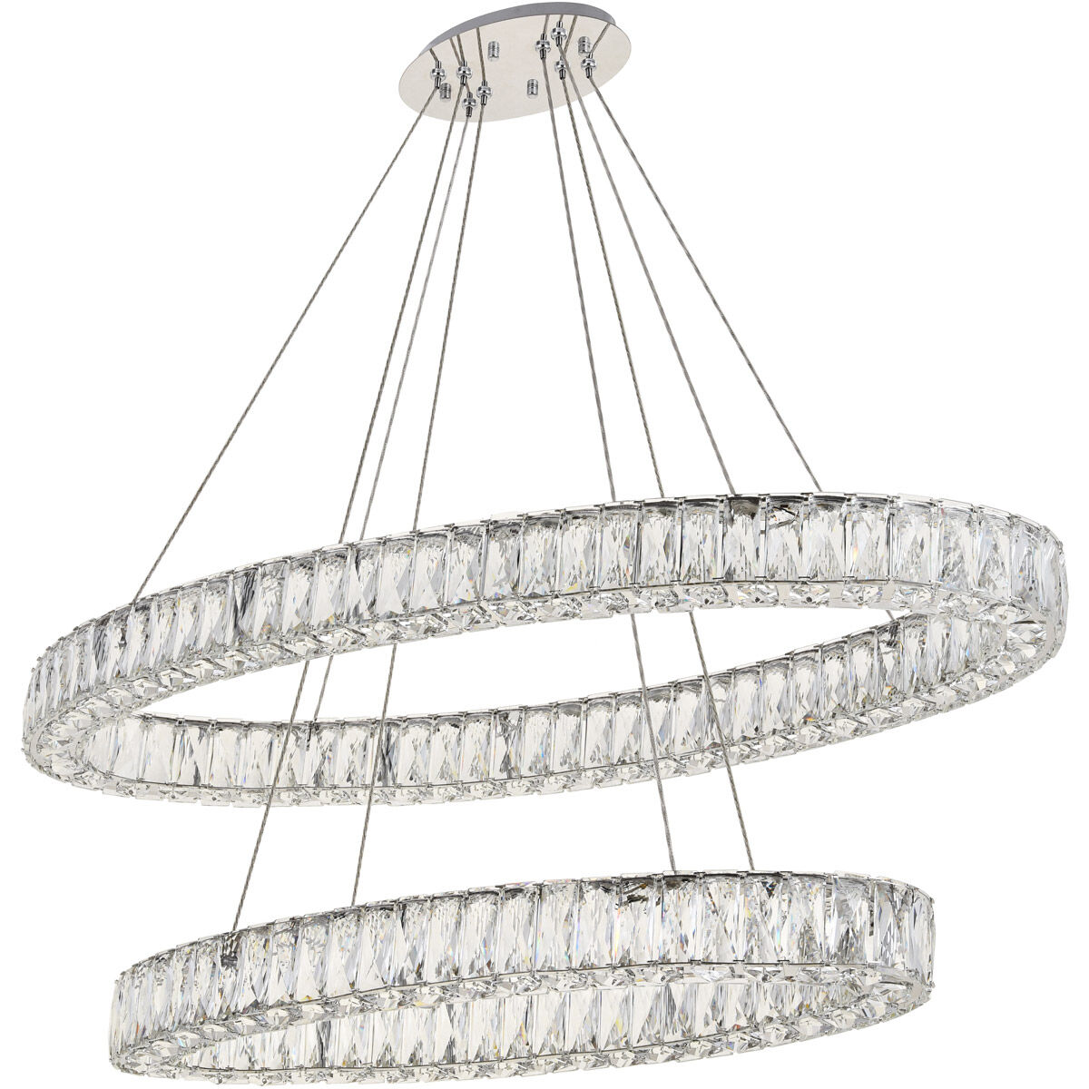Monroe LED 41 inch Chrome Chandelier Ceiling Light