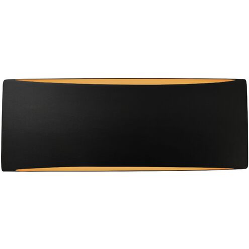 Ambiance LED 13 inch Carbon Matte Black and Champagne Gold ADA Wall Sconce Wall Light
