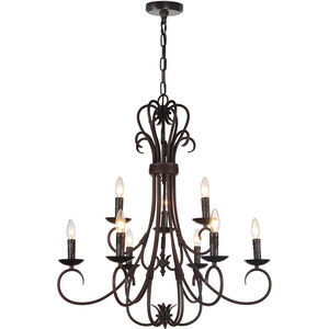 Maddy 9 Light 29 inch Oil Rubbed Brown Up Chandelier Ceiling Light