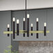 Helsinki 8 Light 38 inch Bronze with Antique Brass Accents Chandelier Ceiling Light