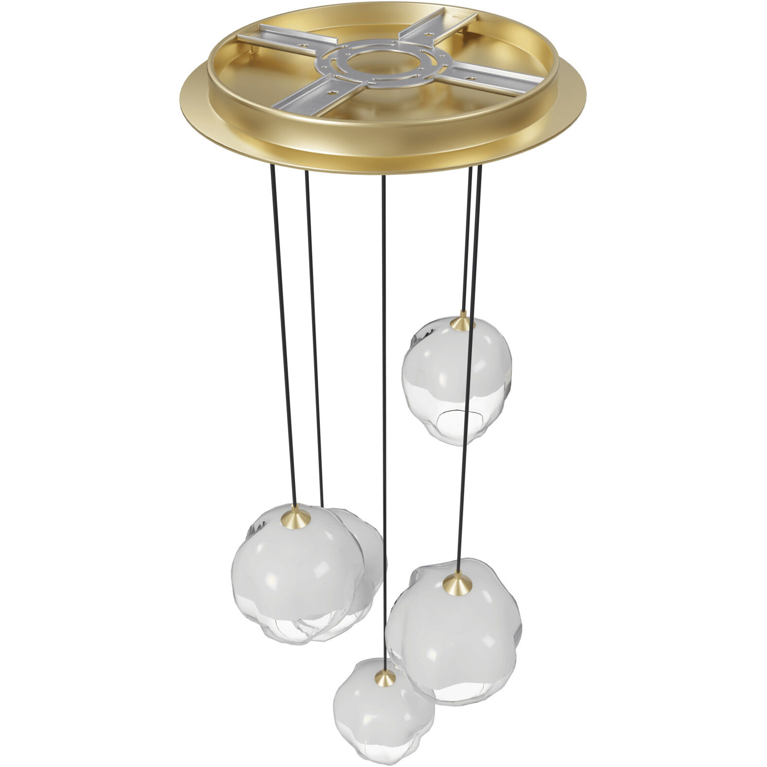 Sonoma Ave. 5 Light 28 inch Brushed Brass Multi Port Pendant Ceiling Light