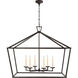 Chapman & Myers Darlana 6 Light 50 inch Aged Iron Wide Lantern Pendant Ceiling Light, XXL