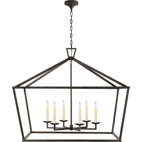 Chapman & Myers Darlana 6 Light 50 inch Aged Iron Wide Lantern Pendant Ceiling Light, XXL