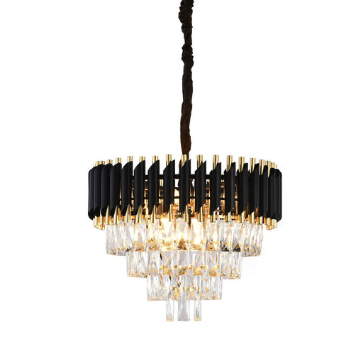 Canada 8 Light 20 inch Black and Gold Chandelier Ceiling Light