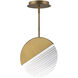 Crescent LED 10 inch Aged Brass Pendant Ceiling Light in 3500K, dweLED