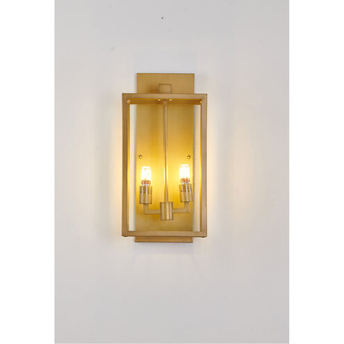 Canada 2 Light 21 inch Brass Outdoor Wall Sconce