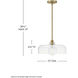Maisie 1 Light 15 inch Lacquered Brass Pendant Ceiling Light in Clear