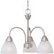 Tia 3 Light 17.75 inch Matte Nickel with White Chandelier Ceiling Light