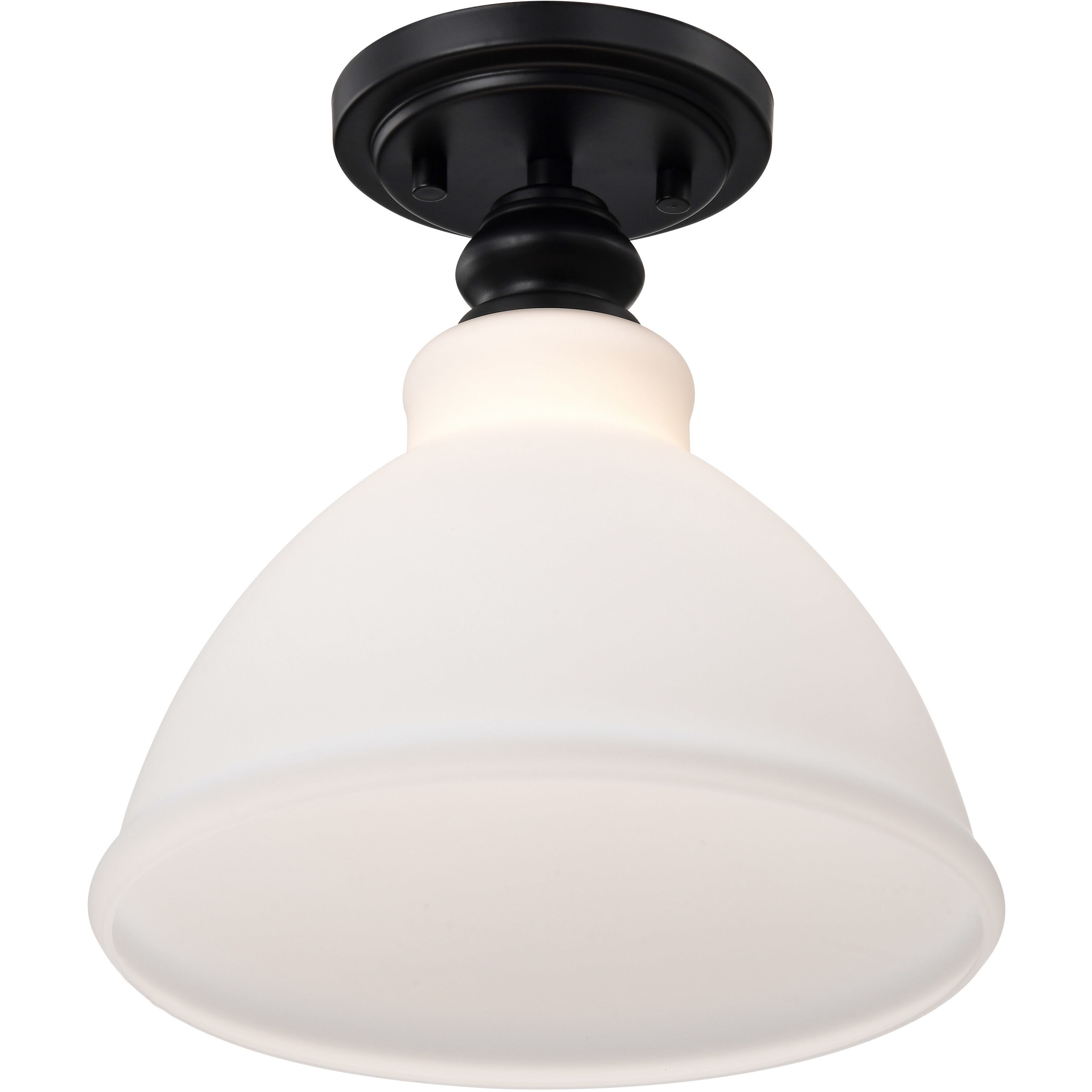Russel 10 inch Matte Black Semi Flush Mount Ceiling Light