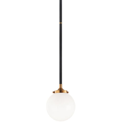 Particles 1 Light 6 inch Aged Gold Brass Pendant Ceiling Light in Aged Gold Brass and Opal Glass