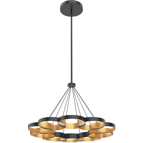 Maestro LED 32.25 inch Black and Gold Chandelier Ceiling Light