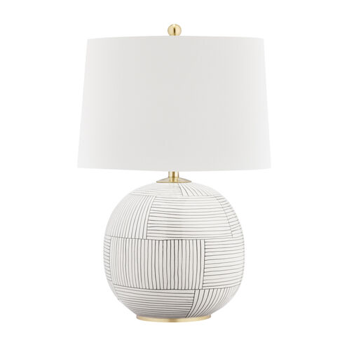 Laurel 24 inch 75.00 watt Aged Brass Stripe Table Lamp Portable Light