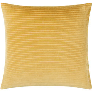 Cotton Velvet Stripes 20 X 20 inch Mustard Accent Pillow