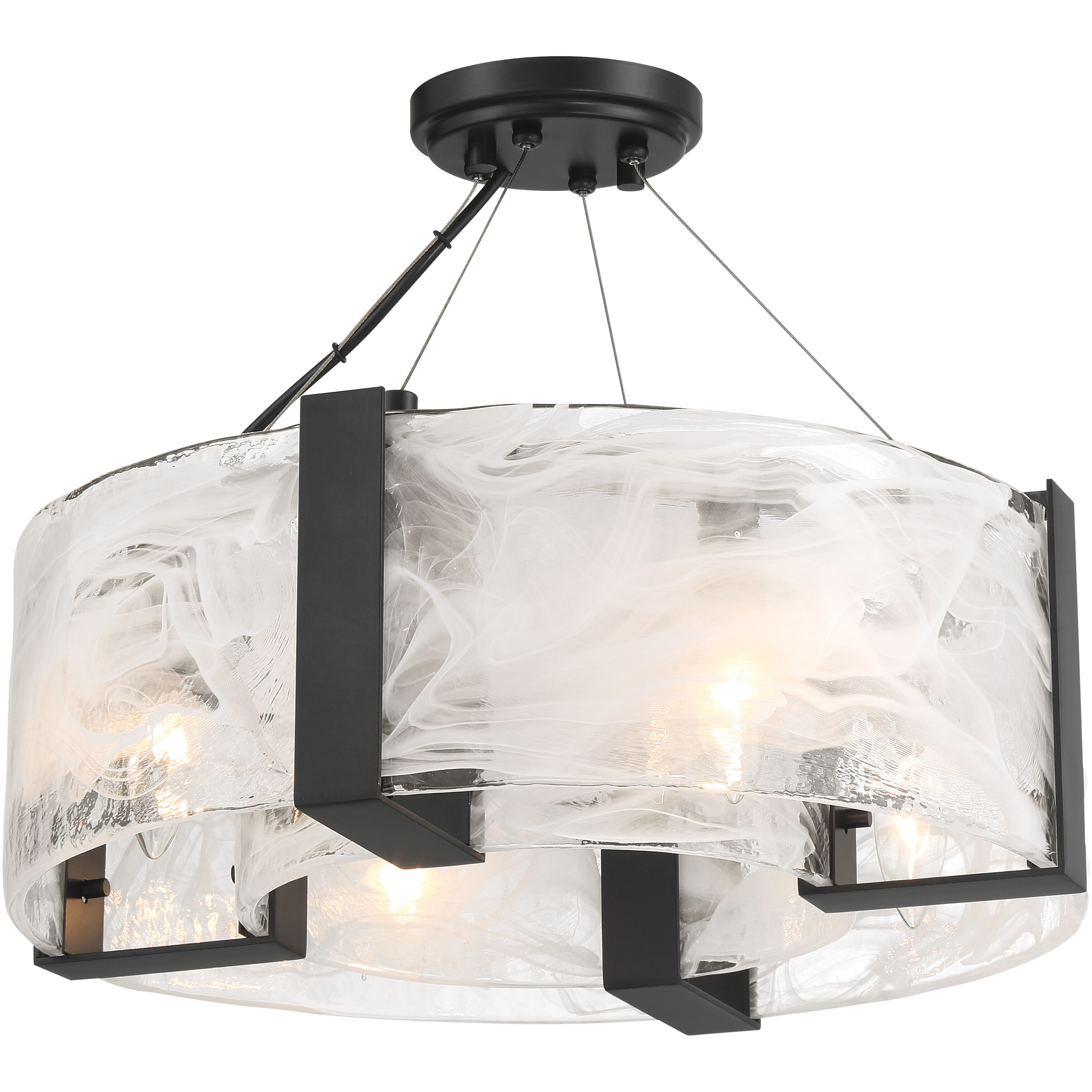 Cloud Break 4 Light 18 inch Coal Semi-Flush Ceiling Light