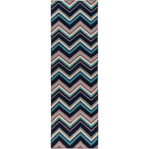 Frontier 96 X 30 inch Violet, Mauve, Teal Rug