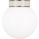 kate spade new york Monroe 1 Light 8.5 inch Burnished Brass Flush Mount Ceiling Light in Burnished Brass / Gloss White
