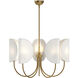 Alora Mood Seno 5 Light 32 inch Aged Gold and White Cotton Fabric Chandelier Ceiling Light