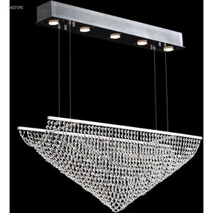 Contemporary 5 Light 10 inch Silver Crystal Chandelier Ceiling Light