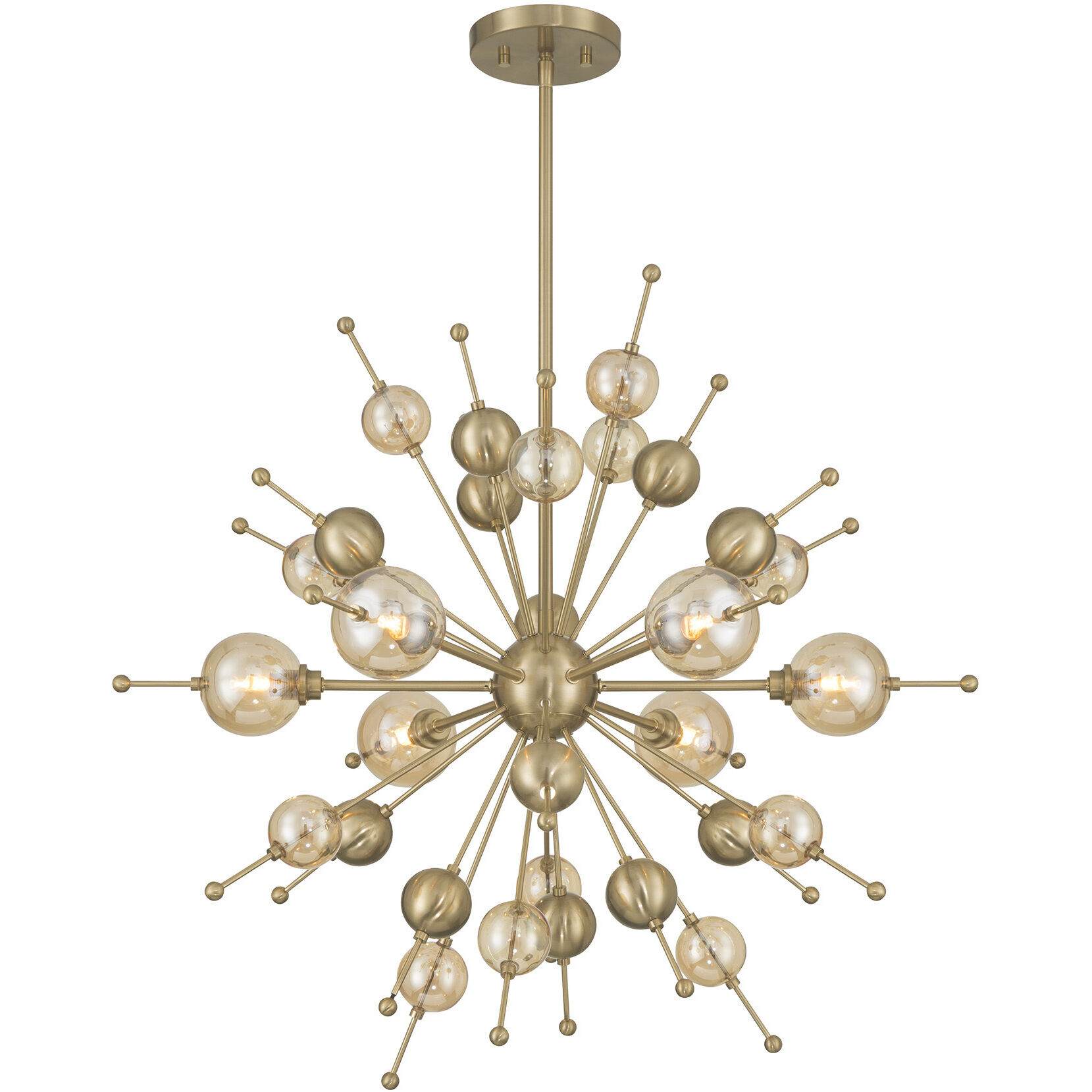 Crescent 6 Light 28.5 inch Noble Brass Chandelier Ceiling Light